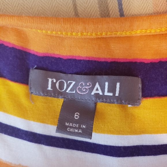 Women's Rock & Ali long Sundress sz 6 horiz colorful stripes - Picture 2 of 3